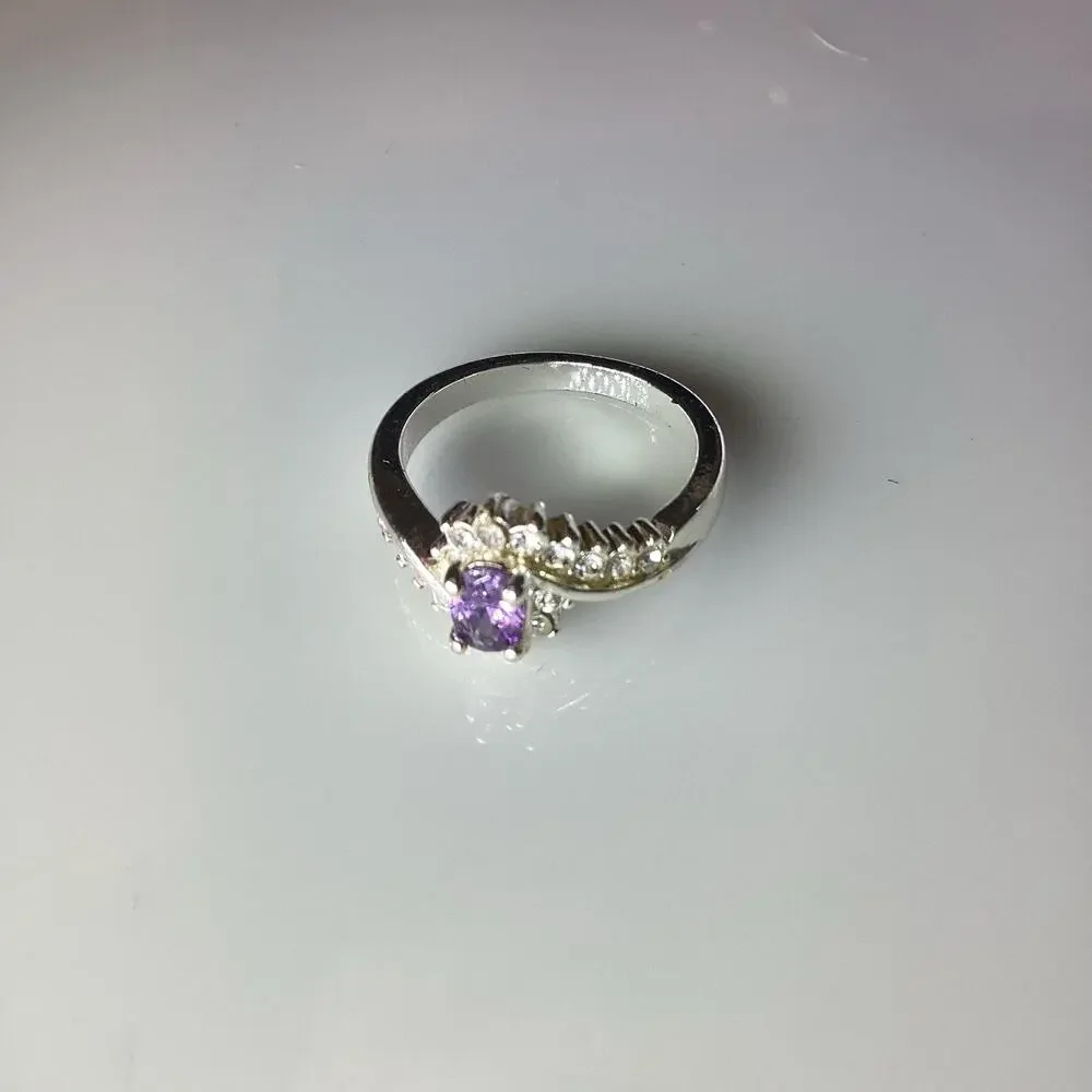 Faux Amethyst Crystal Ring